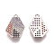 Brass Micro Pave Cubic Zirconia Pendants, Polygon, Colorful, Platinum, 17.5x13.8x1.5mm, Hole: 1.3mm