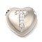 Rack Plating Brass Micro Pave Cubic Zirconia Pendants, Cadmium Free & Lead Free, Heart with Letter A~Z Charms, Platinum, Letter T, 14.5x16x6mm, Hole: 3mm