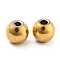 Ion Plating(IP) 304 Stainless Steel Spacer Beads, Round, Real 18K Gold Plated, 4x3.5mm, Hole: 1.2mm