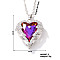 Shiny Gradient Crystal Ocean Heart Pendant Necklace with Full Rhinestone, 15.75 inch(400mm)