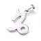 Non-Tarnish 304 Stainless Steel Pendants, Constellation/Zodiac Sign, Stainless Steel Color, Capricorn, 32x23x1.5mm, Hole: 10x4mm
