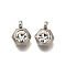 201 Stainless Steel Charms, with Crystal Rhinestone, Hexagon, 9x7x4mm, Hole: 2mm