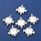 Alloy Cabochon Connector Links, Chandelier Components, Long-Lasting Plated, Flat Round, Silver, Tray: 12.5mm, 30.5x25x4mm, Hole: 1.6mm and 1.8mm