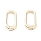 Rack Plating Brass Spring Gate Rings, Cadmium Free & Nickel Free & Lead Free, Long-Lasting Plated, Oval, Real 18K Gold Plated, 20x10x3.3mm
