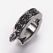 Brass Micro Pave Cubic Zirconia Enhancer Shortener Bails, Hinged Pendant Bails, with Loop, Gunmetal, 9x8x2mm, Hole: 1mm