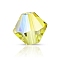 Preciosa® Crystal Beads, Czech Crystal, Bicone(451 69 302 Rondelle), 80250 80250 200 Acid Yellow AB, 3mm, Hole: 0.8mm