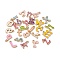 Alloy Enamel Pendants, Letter Charm, Light Gold, Lead Free & Cadmium Free, Mixed Color, 12.5~13.5x5~14.5x1.5mm, Hole: 1.2~1.4mm
