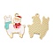 Christmas Alloy Enamel Pendants, Long-Lasting Plated, with Glitter Powder, Cadmium Free & Nickel Free & Lead Free, Golden, Santa Claus, 27x21.5x1.5mm, Hole: 1.8mm