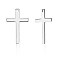 201 Stainless Steel Pendants, Cross, Stainless Steel Color, 25x16x0.9mm, Hole: 1.4mm