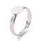 Pad Ring Bases, Adjustable, Brass, Lead Free and Cadmium Free, Platinum, 3x17mm, Inner Diameter: 17mm