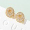 Brass Micro Pave Cubic Zirconia Stud Earrings, Rack Plating, Long-Lasting Plated, Real 18K Gold Plated, Letter Q, 13.5x10.5mm