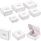 24Pcs 6 Styles Paper with PVC Candy Boxes, with Square Window, for Bakery Box, Baby Shower Gift Box, Square, White, 4pcs/style