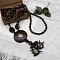 Bohemian Style Coconut & Wood Beaded Pendant Y Necklaces, Coconut Brown, Flat Round, 31.50 inch(80cm)