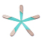 Resin & Walnut Wood Pendants, Teardrop, Turquoise, 44x7.5x3mm, Hole: 1.2mm