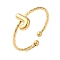 304 Stainless Steel Open Cuff Rings, Jewely for Women, Real 18K Gold Plated, Letter J, Inner Diameter: 19mm, Letter: 8x6mm