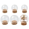 6Pcs 2 Styles Glass Dome Cover, Decorative Display Case, Cloche Bell Jar Terrarium with Cork Base, Round, Clear, 64.5x62~64mm, Inner Diameter: 32.5~39mm, 3pcs/style