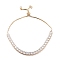 Cubic Zirconia Classic Tennis Bracelet for Women, Sparkling Slider Bracelets with Brass Findings, Lead Free & Cadmium, Real 18K Gold Plated, Inner Diameter: 1-3/8~3-1/8 inch(3.5~8cm)