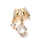 Brass Micro Pave Cubic Zirconia Pendants, Round Charms, Real 18K Gold Plated, 22x13x5.5mm, Hole: 5x3mm