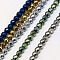 Electroplate Non-magnetic Synthetic Hematite Beads Strands, Faceted, Round, Grade A, Mixed Color, 4mm, Hole: 1mm, about 100pcs/strand, 16 inch