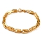 PVD Vacuum Plating 201 Stainless Steel Link Chain Bracelets, with 304 Stainless Steel Clasps, Golden, 8-7/8 inch(22.5cm)