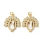Brass Micro Pave Clear Cubic Zirconia Pendants, Cadmium Free & Lead Free, with Shell and Jump Ring, Real 18K Gold Plated, Peacock, 22.5x19.5x3.5mm, Hole: 3mm