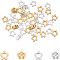 40Pcs 2 Colors Rack Plating Eco-friendly Brass Bead Frames, Lead Free & Cadmium Free, Long-Lasting Plated, Textured, Hollow Flower, Golden & Silver, 8x8x3mm, Hole: 2mm, 20pcs/color