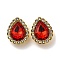 Acrylic Rhinetsone Cabochons, with ABS Plastic, Teardrop, Red, 19x15x6mm
