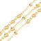 Rack Plating Brass Triangle Link & Satellite Chains, with Clear Cubic Zirconia, Long-Lasting Plated, Soldered, with Spool, Cadmium Free & Lead Free, Golden, 9x6.5x1.5mm, 10x2x0.5mm