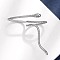 Snake Brass Micro Pave Cubic Zirconia Cuff Rings, Open Rings for Women, Platinum, Inner Diameter: 41mm