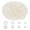 280Pcs 4 Styles ABS Plastic Imitation Pearl Beads, Half Drilled, Dome/Half Round, Beige, 8~14x5.5~9.5mm, Half Hole: 1~1.2mm