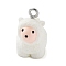 Opaque Resin Pendants, Animal Charms with Platinum Plated Iron Loops, Sheep, 19.5x18.5x11mm, Hole: 2mm