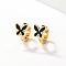 Stainless Steel Huggie Hoop Earrings, Acrylic Earring for Women, Butterfly, 14x10mm