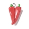 Resin Iron Pendants, Artificial Vegetable Themes, Hot Pepper, 25.5x14.5x7.5mm, Hole: 2mm