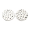 Non-Tarnish 304 Stainless Steel Pendants, Textured, Flat Round Charm, Stainless Steel Color, 15x1mm, Hole: 1.8mm
