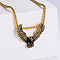 Vintage Stainless Steel Eagle Punk Hip-hop Street Animal Pendant Necklacs for Men, Golden