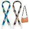 2Pcs 2 Colors Arrow Pattern Adjustable Polyester Webbing Bag Straps, with Alloy Swivel Clasp, Mixed Color, 76.1~138x2.2cm, 1pc/color