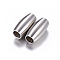 Tarnish Resistant 304 Stainless Steel Magnetic Clasps with Glue-in Ends, Matte Style, Oval, Stainless Steel Color, 21x10mm, Hole: 6mm