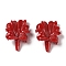 Synthetic Coral Beads, Dyed, Flower, Red, 32x23.5x9.5mm, Hole: 1.2mm