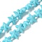 Synthetic Coral Dyed Carved Beads Strands, Starfish, Cyan, 10~11x10x5.5mm, Hole: 0.8mm, about 31pcs/strand, 10.04''(25.5cm)