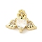 Brass Micro Pave Cubic Zirconia Pendants, Cadmium Free & Nickel Free & Lead Free, Wing with Heart Charm, Real 14K Gold Plated, 12x10x3.5mm, Hole: 1.2mm