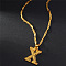 Brass Initial Pendant Necklaces, Golden, Letter X, 17.72 inch(45cm)