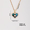 Vintage Brass Micro Pave Cubic Zirconia Heart Pendant Necklace for Women, Golden, 15.75 inch(400mm)