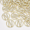 Alloy Linking Rings, with Crystal Rhinestone, Ring with Letter N, Light Gold, 22x2mm