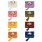8Pcs 8 Colors Embroidery Cloth Zip Pouches, with Tassels and Stainless Steel Snap Button, Rectangle with Flower Pattern, Mixed Color, 12x8.5x1cm, 1pc/color