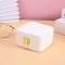 Square PU Leather Jewelry Set Boxes, Flip Cover Box with Velvet Inside and Magnetic Clasps, Storage Gift Case, White, 10x10x5.8cm
