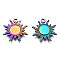 201 Stainless Steel Pendants, Sun Charm, Rainbow Color, 20.5x19x2mm, Hole: 2mm