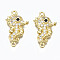 Brass Micro Pave Cubic Zirconia Links Connectors, Nickel Free, Real 16K Gold Plated, Sea Horse, Clear, 23.5x13x3mm, Hole: 1.4mm