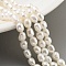 Natural Keshi Pearl Cultured Freshwater Pearl Beads Strands, Baroque Pearls, Two Sides Polished, Grade 6A, Floral White, 3~4mm, Hole: 0.5mm, about 33pcs/strand, 7.09''(18cm)