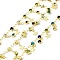 Handmade Glass Link Chains, with Brass Star Charms, Long-Lasting Plated, Golden, Soldered, with Spool, Colorful, 9.5x6.5x3mm