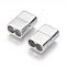 Tarnish Resistant 304 Stainless Steel Magnetic Clasps with Glue-in Ends, Rectangle, Stainless Steel Color, 19.5x15x8.5mm, Hole: 6mm